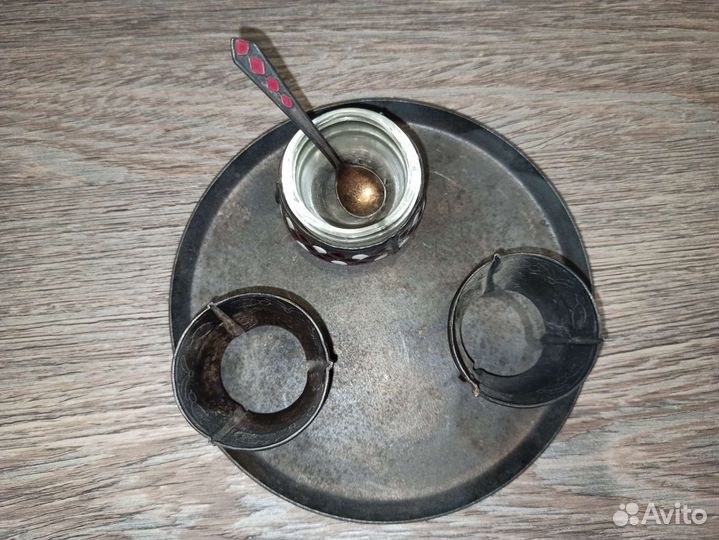 Набор для яиц Мельхиор, серебрение, эмали СССР