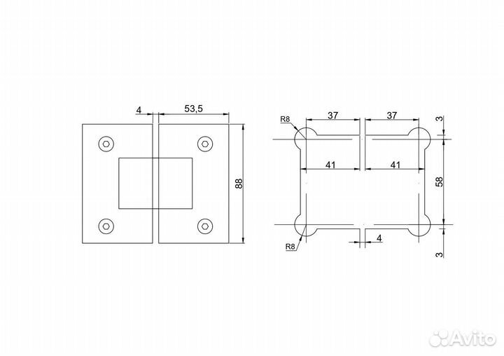 Петля для душевой кабины на стеклянные двери