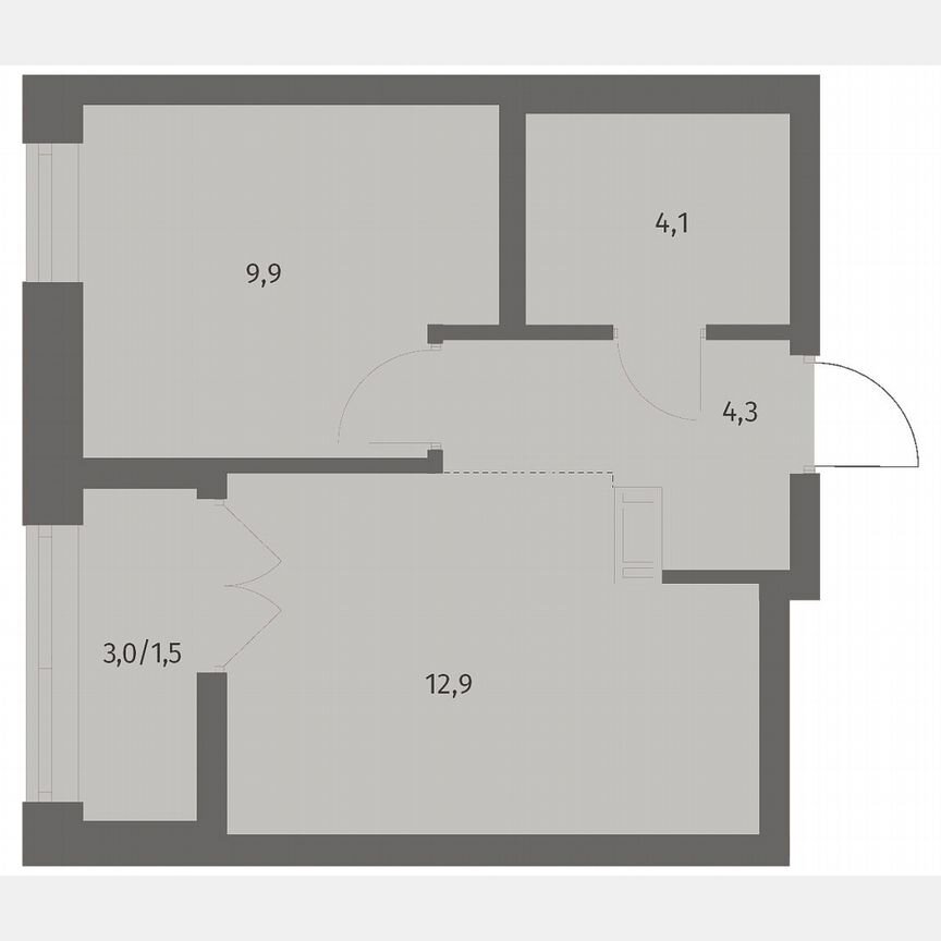 1-к. квартира, 32,7 м², 9/12 эт.