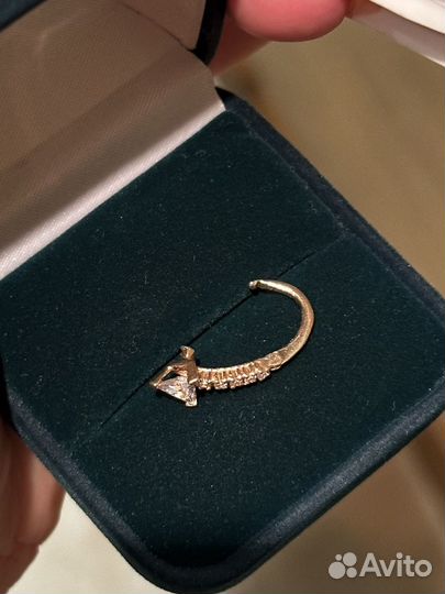 Пирсинг в пупок золотой / золотая серьга для пупка