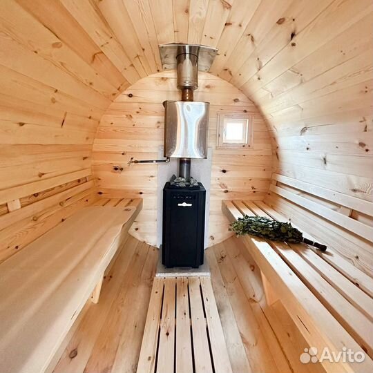 Баня на дровах на прицепе с доставкой