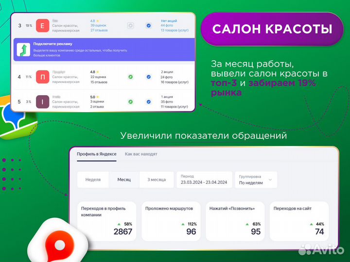 Продвижение Яндекс карты, 2гис клиенты для бизнеса