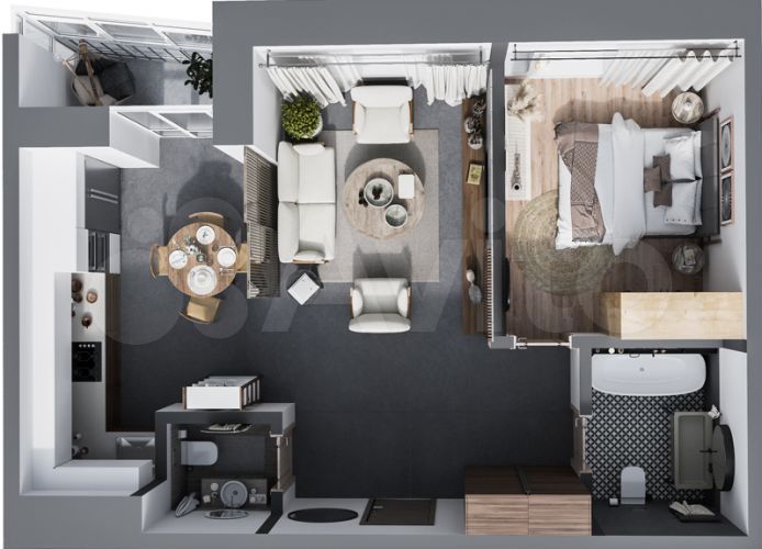 2-к. квартира, 55,3 м², 16/20 эт.