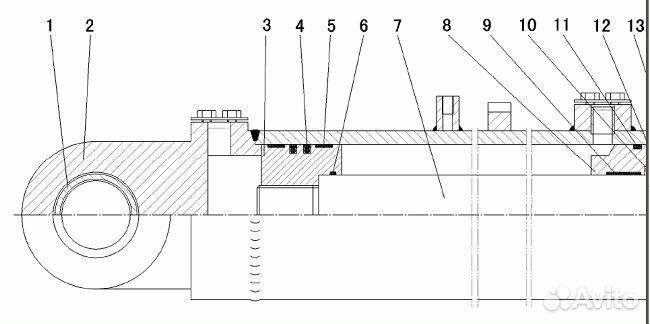 Ремкомплект г/ц подъёма стрелы phsgf-140*80*502-95