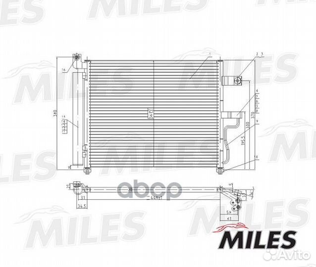 Конденсер hyundai accent 1.3 1.5 00- Miles