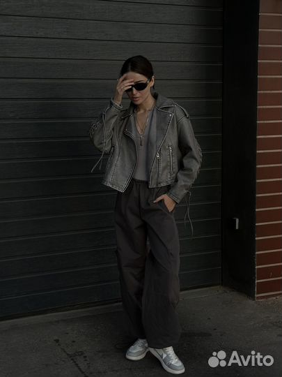 Кожаная куртка косуха винтажная