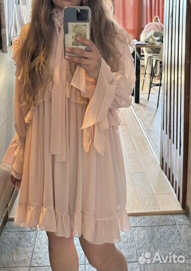 Платье Aglaya персиковое oversize