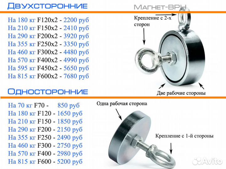 Поисковый магнит двухсторонний