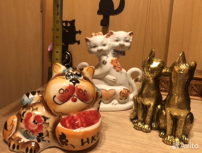 Коллекция фигурок кошки гжель фарфор
