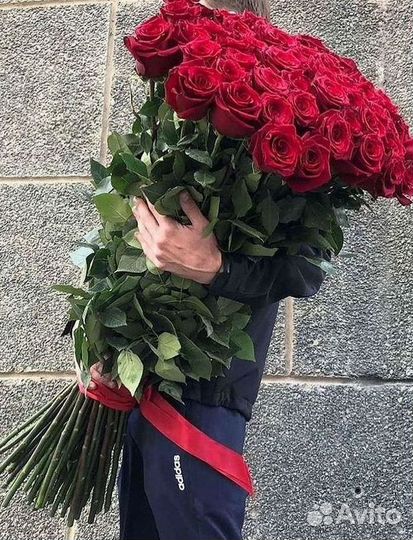 Розы высокие Доставка цветов