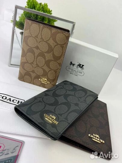 Обложка на для документов Coach натуральная кожа
