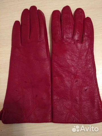 Перчатки женские кожаные