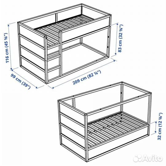 Детская кровать IKEA kura