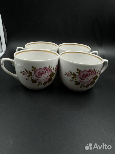 Сервис чайный пионы фарфоровый вербилки СССР