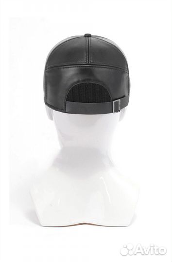 Бейсболка из кожи с мехом овчины