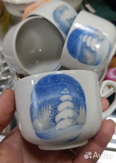 Чашки пары Бокал лфз, Кофейный сервиз Зимушка зима