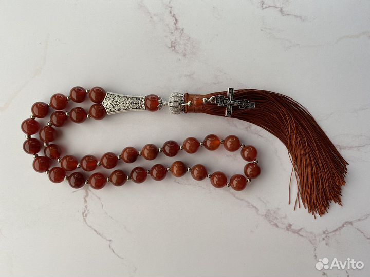 Четки Православие из камня Сердолик