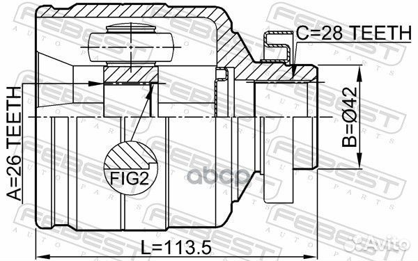 Шрус внутренний правый 26x42x28 2211-blrh Febest