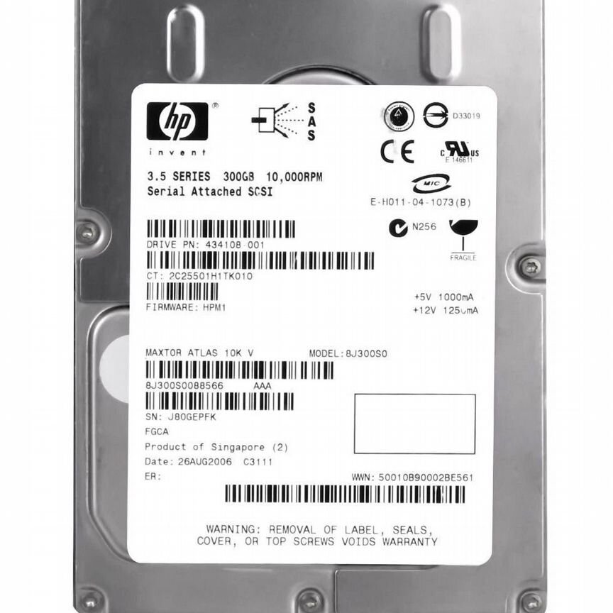 [434108-001] Жесткий Диск Hp300gb Sas 3,5" Hdd