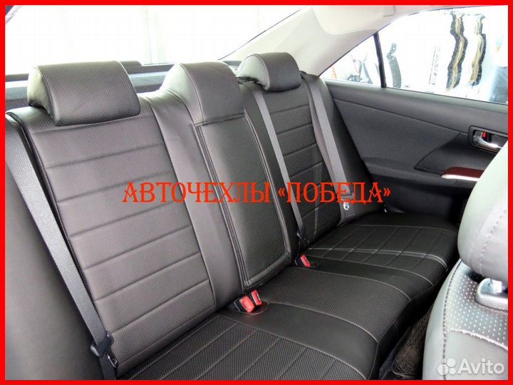 Чехлы Toyota Camry v50 из экокожи чёрные Классика
