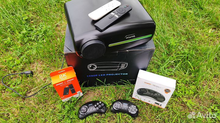 Проектор Wzatco+Gamestick+AndroidTvStick
