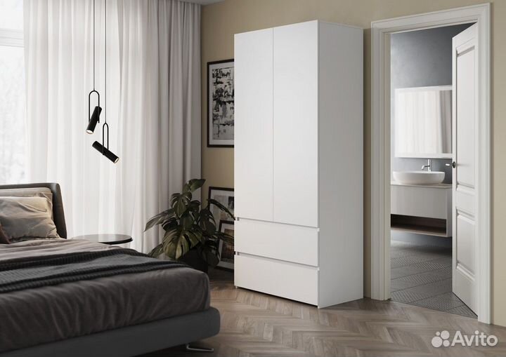 Шкаф двухстворчатый белый