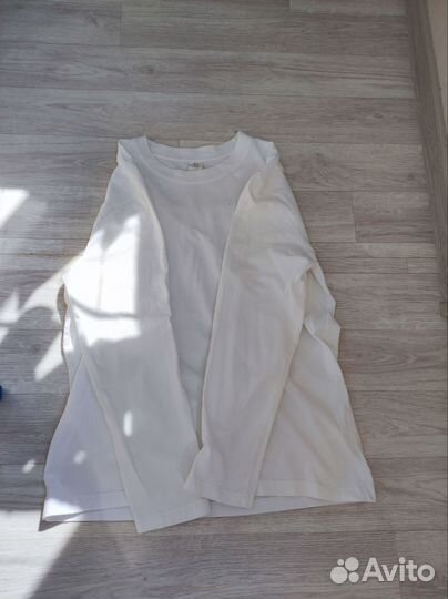 Лонгслив белый, чёрный