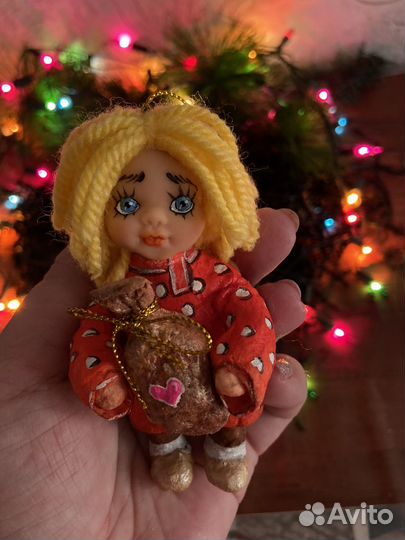 Ватные елочные игрушки домовенок Кузя