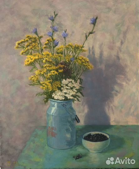 Букет пижмы в бидоне