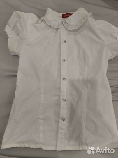 Белая блузка, на девочку, 140