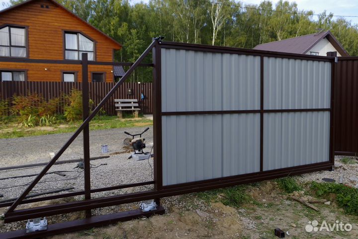 Откатные ворота с автоматикой под ключ