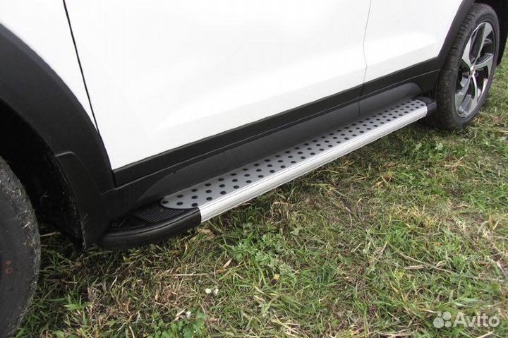 Пороги алюминиевые Hyundai tucson 4WD (2015)