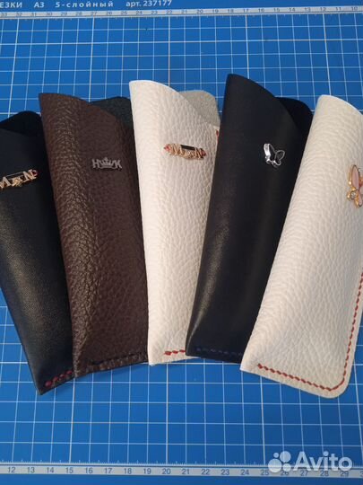 Чехол для очков, натуральная кожа, ручная работа