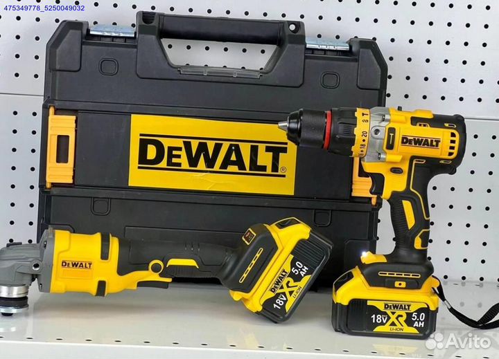 Набор dewalt 2В1 ушм+Шуруповерт с двумя АКБ новый