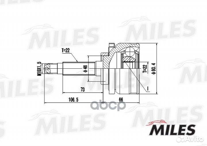 Шрус LADA niva 2121 1.6 76-87 нар. GA20196 Miles