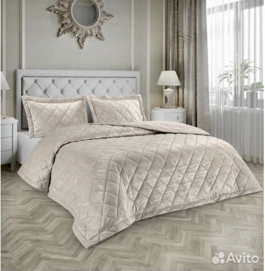 Велюровое покрывало с наволочками