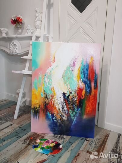 Очень красивая Абстракция маслом 