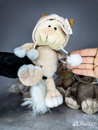 Игрушка мягкая кот с капюшоном
