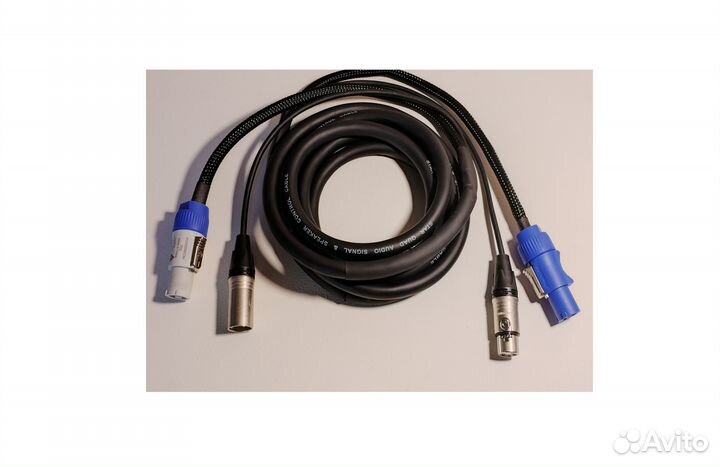 Комбинированный кабель dmx xlr-3 pin/powercon