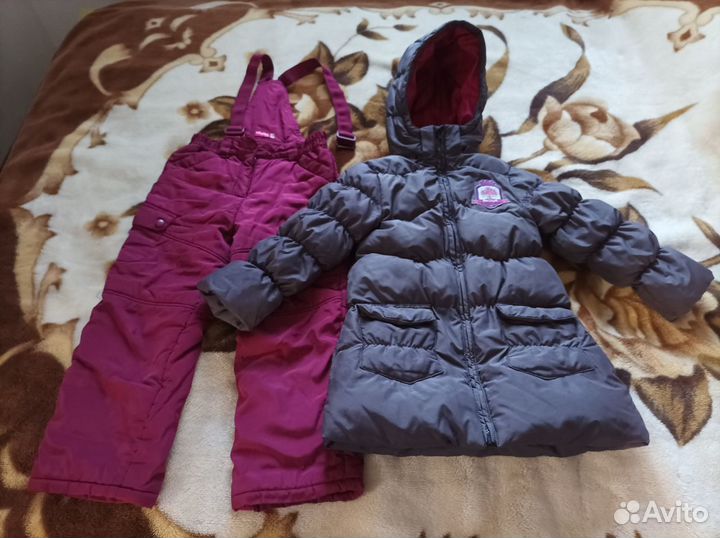 Зимние комплект, пальто, штаны на 5-6 лет