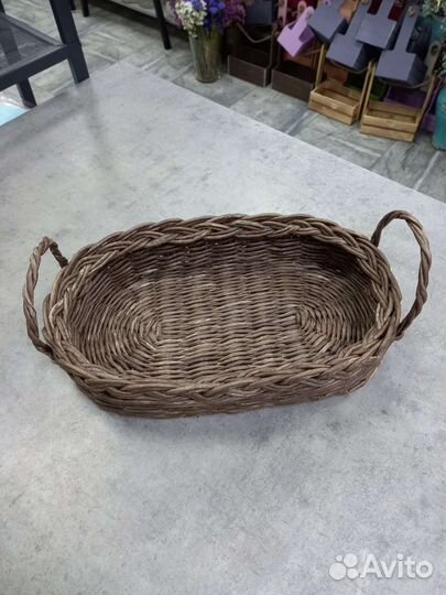 Поднос ручной работы из бумажной лозы / корзина