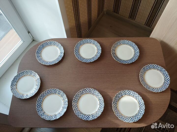 Кобальтовая сетка лфз, тарелки десертные