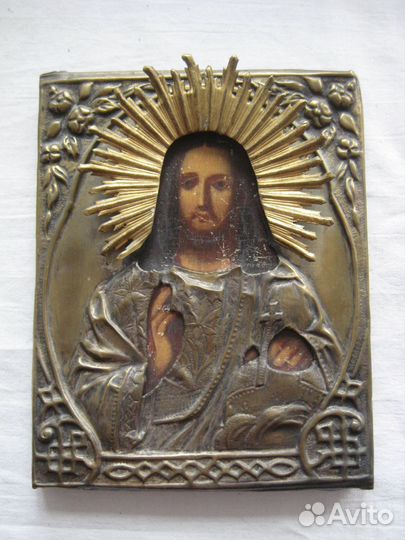 Икона Господь Вседержитель и Серафим Саровский