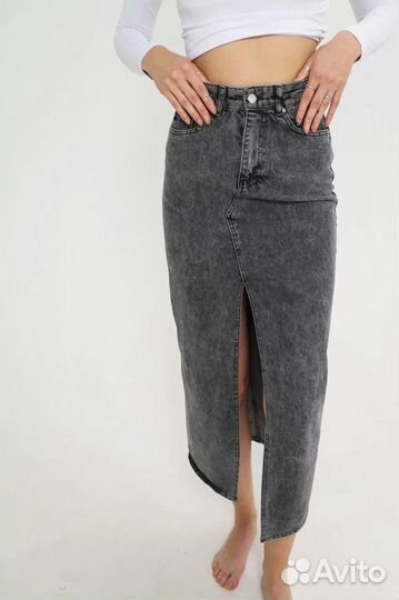 Джинсовая юбка макси 44