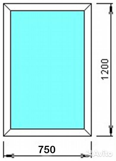 Окно 0,75х1,2 (без открывания)