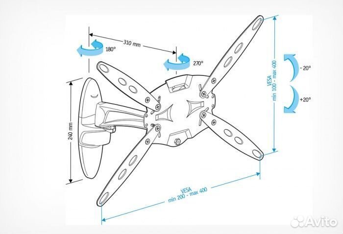 Кронштейн для телевизора поворотный