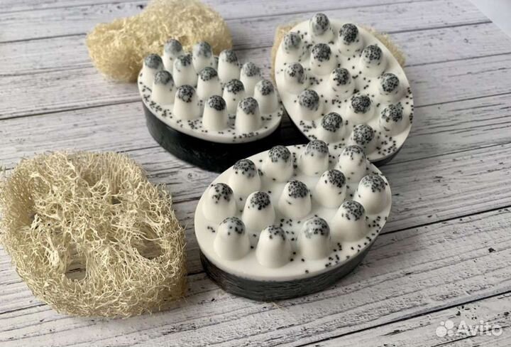 Массажное мыло с люфой ручной работы