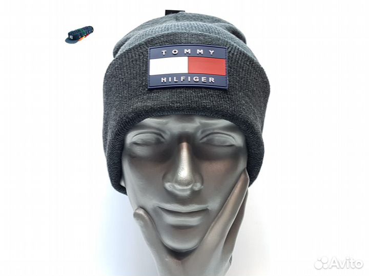 Шапка Tommy Hilfiger flap (серый)