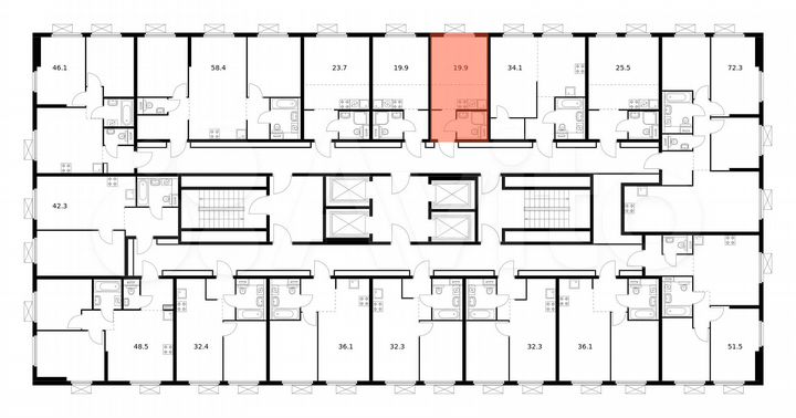 Квартира-студия, 19,9 м², 11/33 эт.