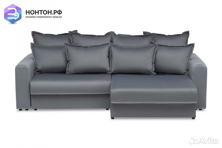 Диван угловой тик-так Омега темно-серый